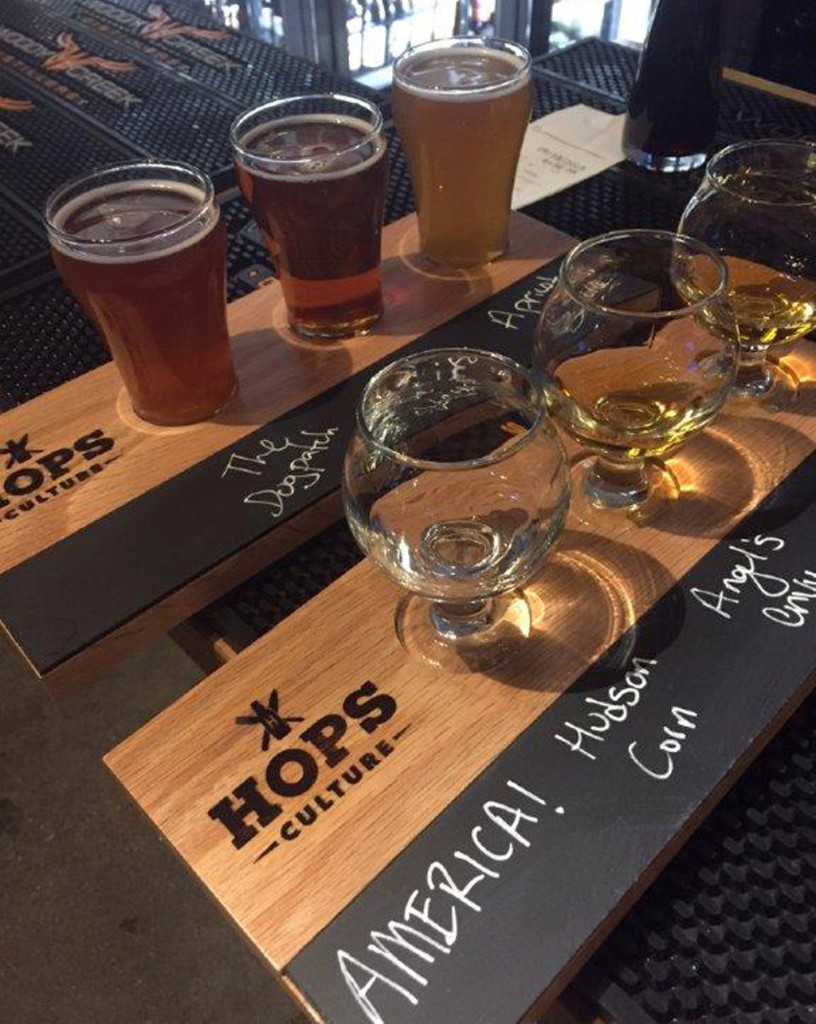examples of custom solid wood food beverage flight trays